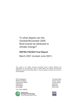 To what degree can the October/November 2000 flood events be