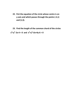 22. Fint the equation of the circle whose centre is on y