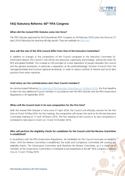 FAQ Statutory Reforms: 66th FIFA Congress