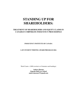 Standing Up for Shareholders: Treatment of Shareholders and