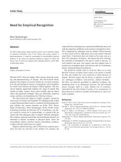 Need for Empirical Recognition
