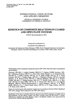 kinetics of composite reactions in closed and open flow