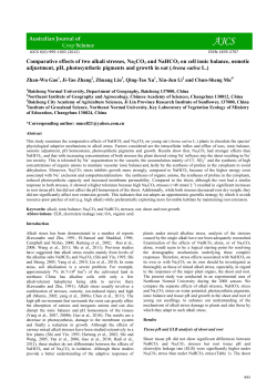 Comparative effects of two alkali stresses, Na2CO3 and NaHCO3 on