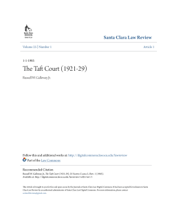 The Taft Court (1921-29) - Santa Clara Law Digital Commons