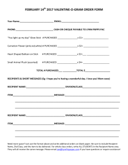 order form - Lynn Fripps PAC