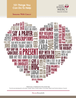 101 Things You Can Do To Help - St. Joseph Mercy Health System