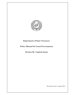 Capital Assets - North Carolina State Treasurer