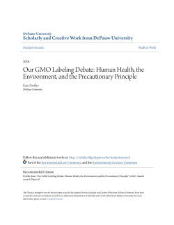 Our GMO Labeling Debate - Scholarly and Creative Work from