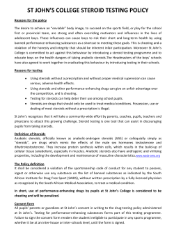 ST JOHN`S COLLEGE STEROID TESTING POLICY