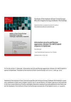 Information security and Russian aggression: Ukraine&ndash;EU&ndash;NATO