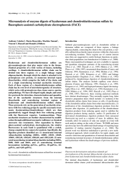 Microanalysis of enzyme digests of hyaluronan