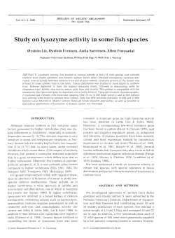 Study on lysozyme activity in some fish species