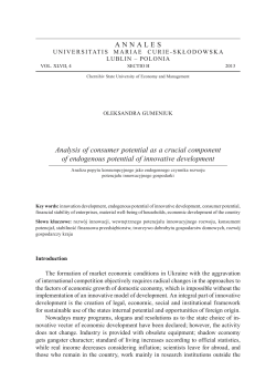 Analysis of consumer potential... as a crucial component of