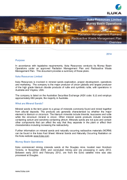 Iluka Resources Limited Murray Basin Operations Radiation