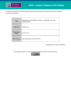 Leadership in the Old English Judith Author(s) Webb