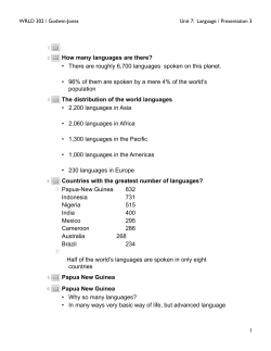 How many languages are there? - Communicating Across Cultures
