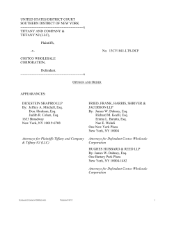 UNITED STATES DISTRICT COURT SOUTHERN DISTRICT OF