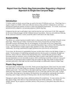 Single-Use Bags Recommendations - Cities Association of Santa