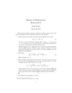 History of Mathematics Homework 6