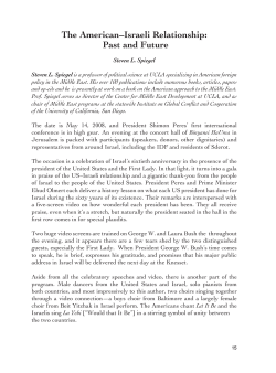 The American–Israeli Relationship: Past and Future