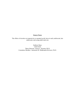 Honors Thesis The effects of nicotine on responsivity to repeated
