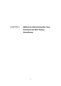 CHAPTER 4. Method for Determining Skin Tone Evenness and Skin