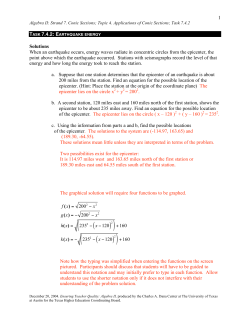 1 Solutions When an earthquake occurs, energy waves radiate in