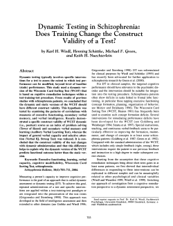 Dynamic Testing in Schizophrenia: Does