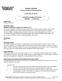 Elementary Algebra With Review, EBM4404
