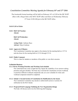 Constitution Committee Meeting Agenda for February 16th and 17th