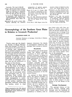 Geomorphology of the Southern Great Plains in Relation to