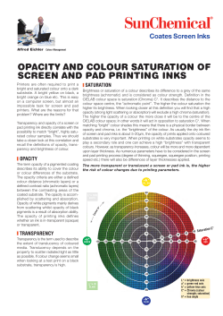 Opacity and colour saturation of a screen
