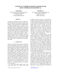 a study on attribute-based taxonomy for music information retrieval