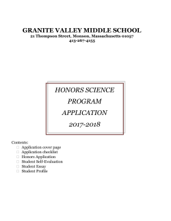 honors science program application 2017-2018
