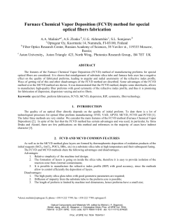 (FCVD) method for special optical fibers fabrication