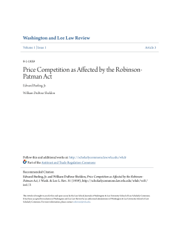 Price Competition as Affected by the Robinson