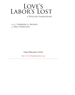Love`s Labor`s Lost - Folger Digital Texts