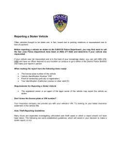 Reporting a Stolen Vehicle - San Jose Evergreen Community