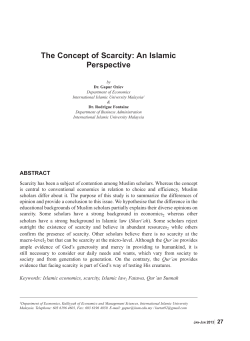 the concept of scarcity: an Islamic Perspective