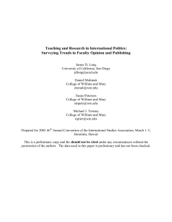 Teaching and Research in International Politics