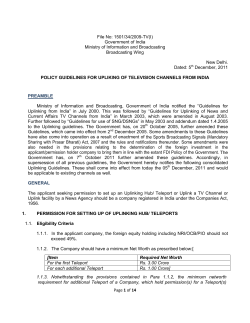Policy Guidelines for uplinking of TV Channels