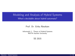 Modeling and Analysis of Hybrid Systems