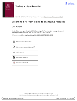 Becoming a PI: From `doing` to `managing` research