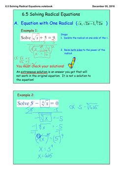 6.5 Solving Radical Equations.notebook