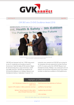 GVK BIO wins CII-EHS Excellence Award 2016