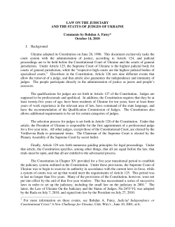 LAW ON THE JUDICIARY AND THE STATUS OF JUDGES OF