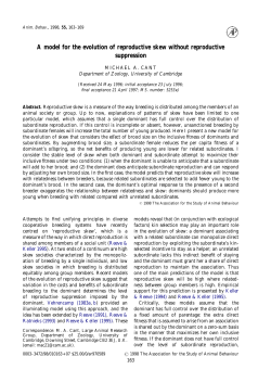 A model for the evolution of reproductive skew without reproductive