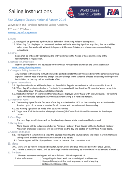 Sailing Instructions - RYA Olympic Classes National Ranker 2016