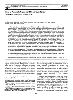 Intake of Vitamins E, C, and A and Risk of Lung