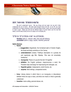 humor theory: TWO TYPES OF SATIRE: Classroom Notes: Satire